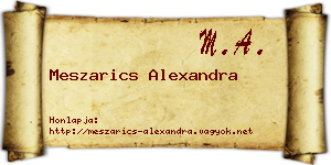 Meszarics Alexandra névjegykártya